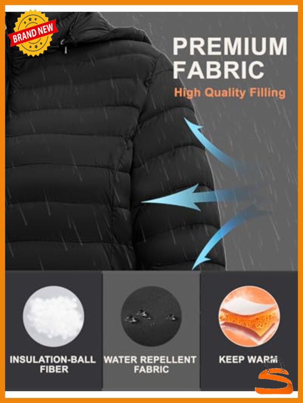 Plus Size Packable Puffer Jacket - Picture 3 of 5